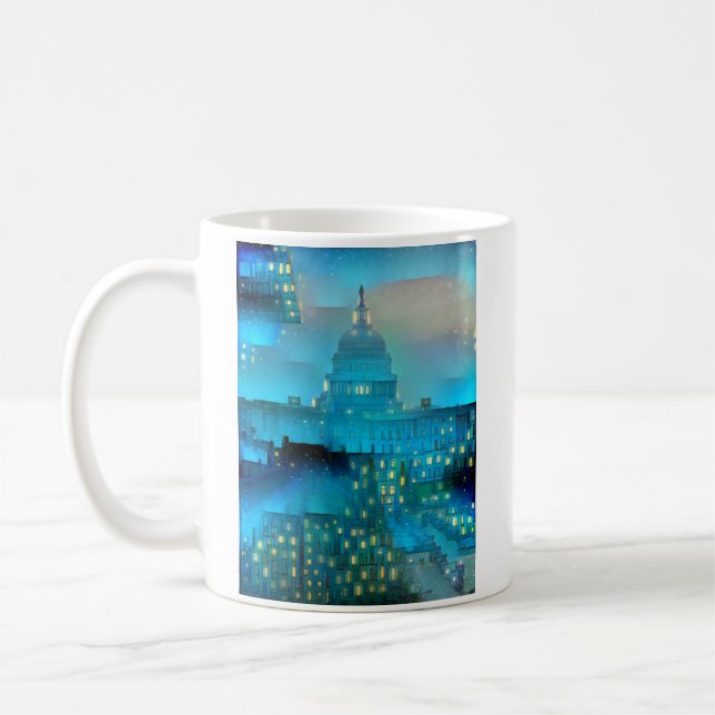 Taza De Café El Capitolio de EE.UU. en luces (Izquierda)
