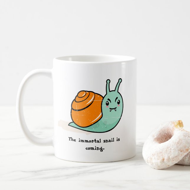 Taza De Café El caracol inmortal (asesino de caracoles) (Con donut)