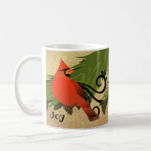 Taza De Café El cardenal rojo Bird Navidades personalizadas Mug
