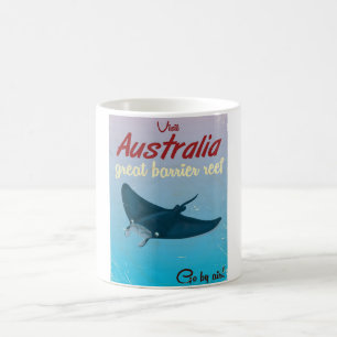 Taza De Café El cartel de viaje de la Gran Barrera de Coral, Au