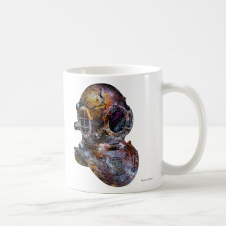 Taza De Café El casco del buceador de Steampunk del vintage