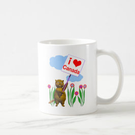 Taza De Café El castor canadiense ama a Canadá