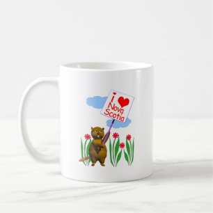 Taza De Café El castor canadiense ama a Nueva Escocia