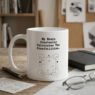 Taza De Café El cerebro calcula posibilidades   Pensador matemá