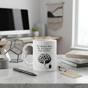 Taza De Café El Cerebro Funciona Con Café De Triángulos Amante 
