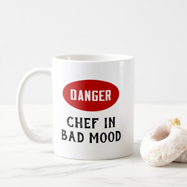 Taza De Café El chef del peligro de personalizable en mal estad (Con donut)