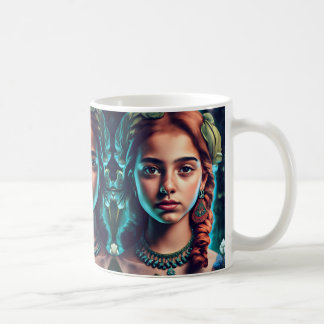 Taza De Café El chica de flores de Oriente Medio