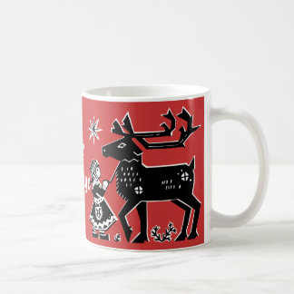 Taza De Café El chica de Laponia sostiene el reno