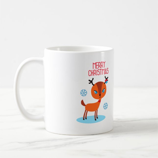Taza De Café ¡El ciervo dice feliz Navidad! (Izquierda)