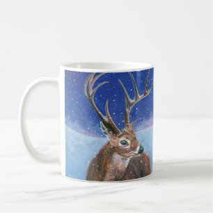 Taza De Café El ciervo rojo durante el invierno