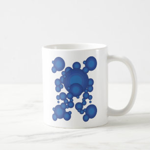 Taza De Café El círculo de estilo del año 70 azul