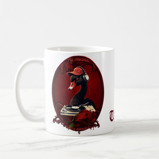 Taza De Café El cisne negro, simbolizando la creatividad (Izquierda)