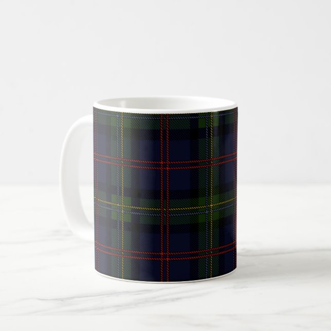 Taza De Café El clan de plaid Malcolm Green Purple ScotCheck (Anverso izquierdo)