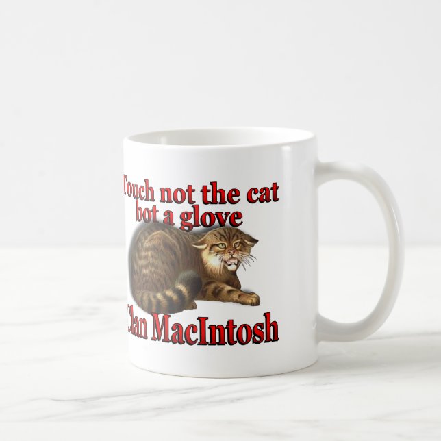 Taza De Café El clan MacIntosh no toca el gato bot a guante (Derecha)