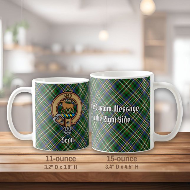 Taza De Café El clan Scott Escudo sobre el Tartán Verde (Subido por el creador)