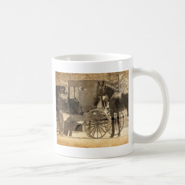 Taza De Café El cochecillo antes del caballo, Amish trae el (Derecha)