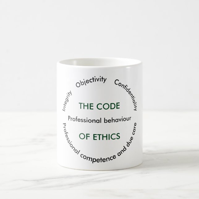 Taza De Café "El código ético - 5 principios fundamentales " (Centro)