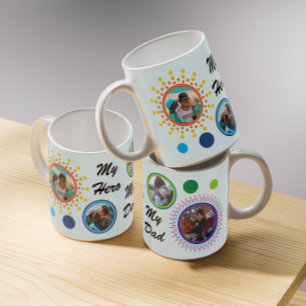Taza De Café El Collage de fotos del Círculo Abstracto Moderno