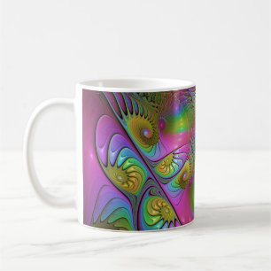 Taza De Café El Colorido Arte Fractal Abstracto Trippy Luminoso