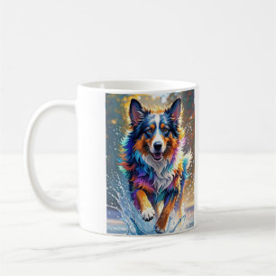 Taza De Café El colorido gigante feliz perro divertido, chispor