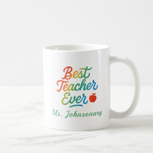 Taza De Café El colorido mejor profesor de la tipografía de la