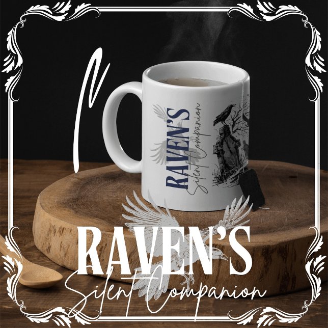 Taza De Café El compañero silencioso de Raven (Raven's Silent Companion cover from The Beekeeper Store)