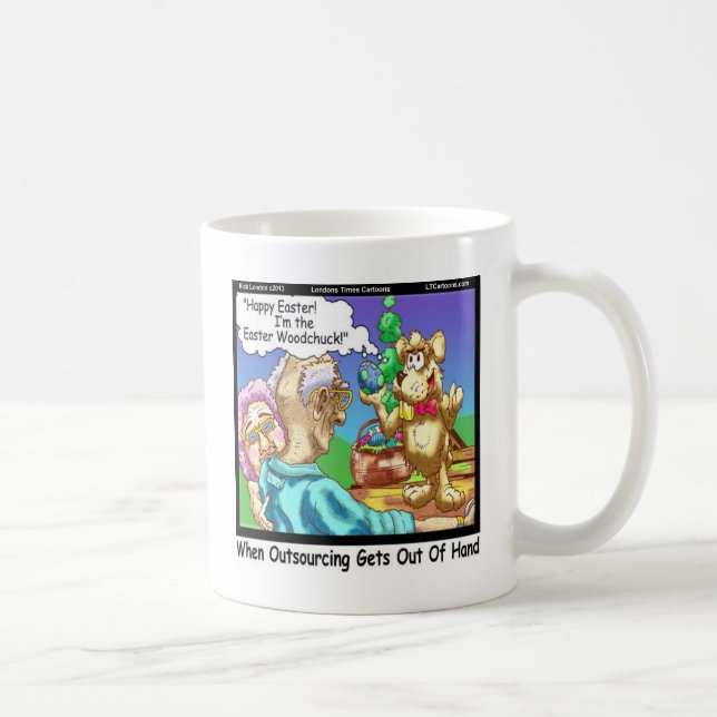 Taza De Café El Conejo De Pascua Es Un Divertido De Woodchuck (Derecha)