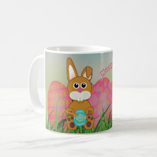 Taza De Café El conejo y los huevos de Pascua
