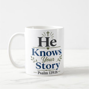 Taza De Café Él conoce tu historia Verso inspirador del Salmo