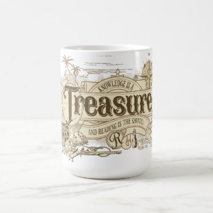 Taza De Café El conocimiento es un tesoro, un regalo para los l