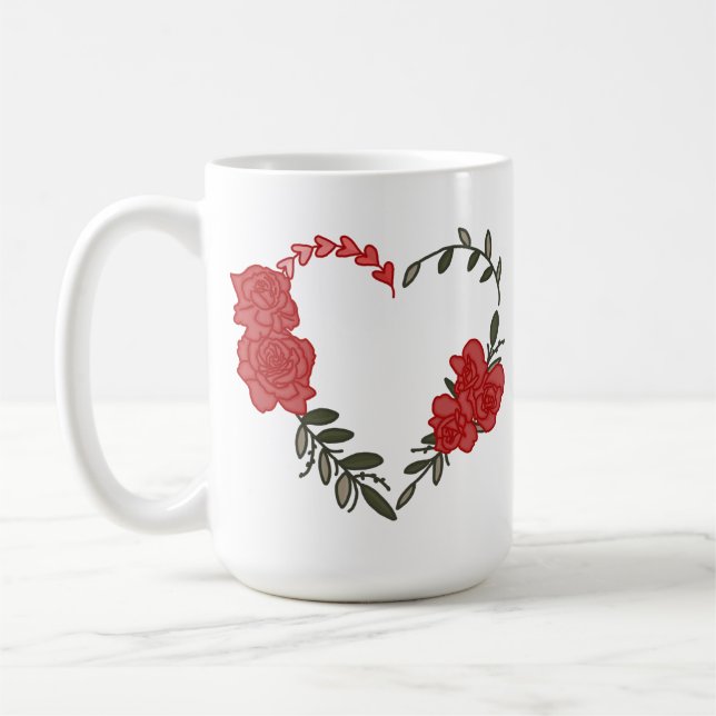 Taza De Café El corazón de los Rosas (Izquierda)