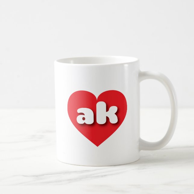 Taza De Café El corazón rojo de Alaska - Amo el ak (Derecha)