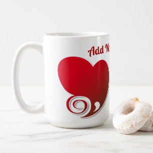 Taza De Café El corazón rojo personalizado
