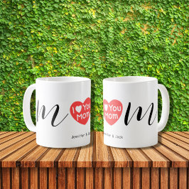 Taza De Café El corazón rojo te amo el día de la madre