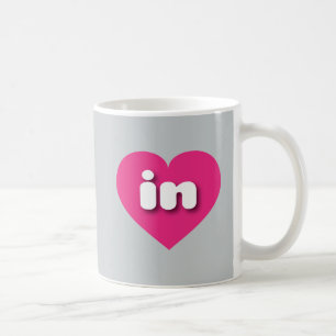 Taza De Café El corazón rosado caliente de Indiana - Me encanta