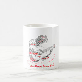 Taza De Café El corazón toca primero | Arte de tipografía de gu