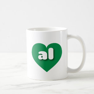 Taza De Café El corazón verde de Alabama - Amo al