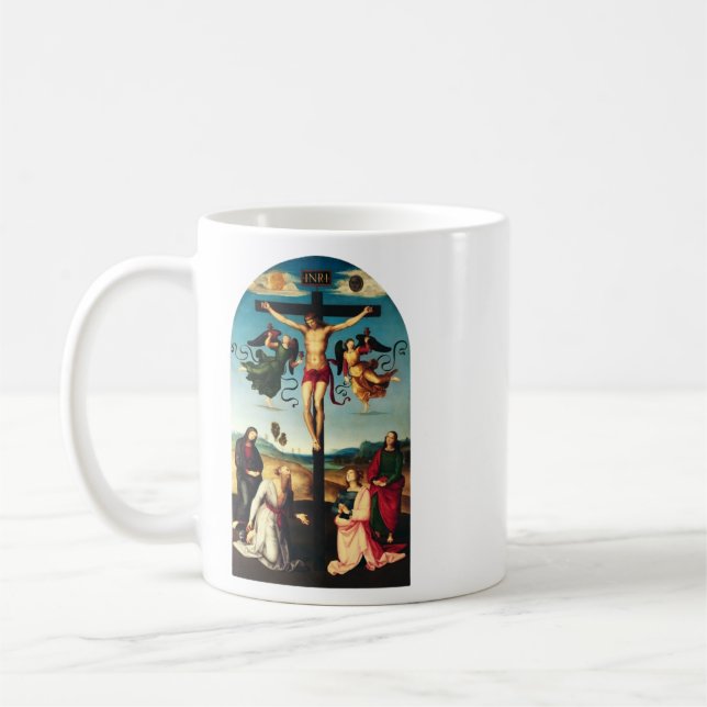 Taza De Café El Cristo crucificado con la Virgen María (Izquierda)