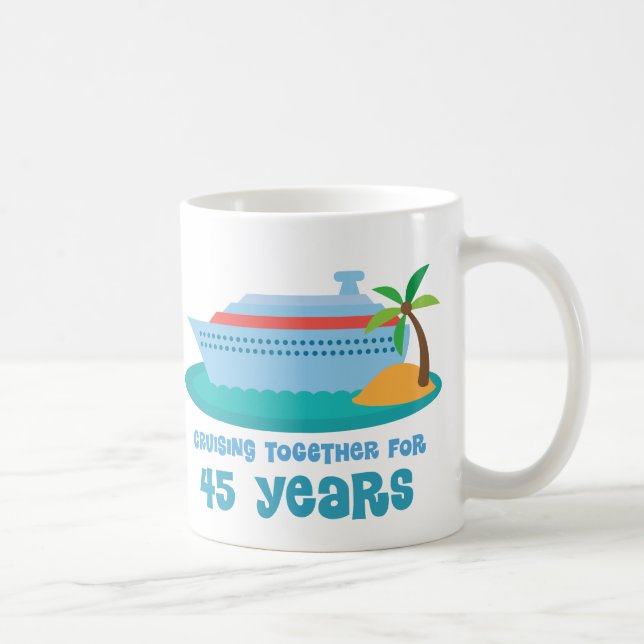 Taza De Café El cruzar junto por 45 años de regalo del (Derecha)