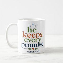 Taza De Café Él Cumple Cada Promesa Inspiradora Escritura Prome