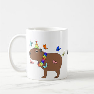Taza De Café El cumpleaños de Capybara divertido nombre de cost