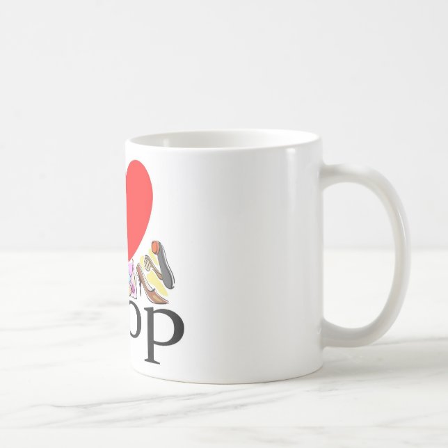 Taza De Café El decir de Funnying - amor de I a hacer compras (Derecha)