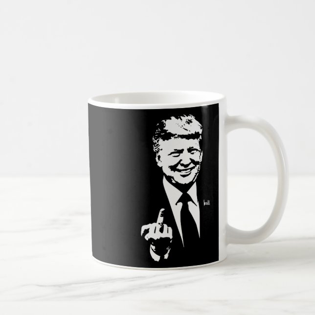Taza De Café El dedo medio Trump en las elecciones estadouniden (Derecha)