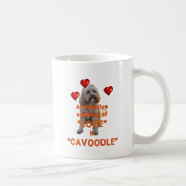 Taza De Café el deletreo alternativo del AMOR es CAVOODLE (Derecha)