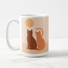 Taza De Café El desierto de Boho Cats Sunset