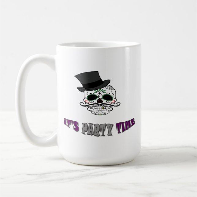 Taza De Café El Día de la Fiesta de Halloween de la Calavera De (Izquierda)