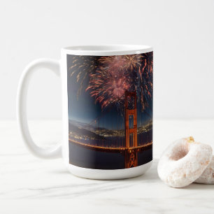 Taza De Café El Día de la Independencia del puente Golden Gate,