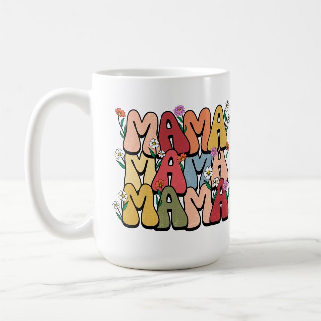 Taza De Café El día de la madre, texto retro (Izquierda)