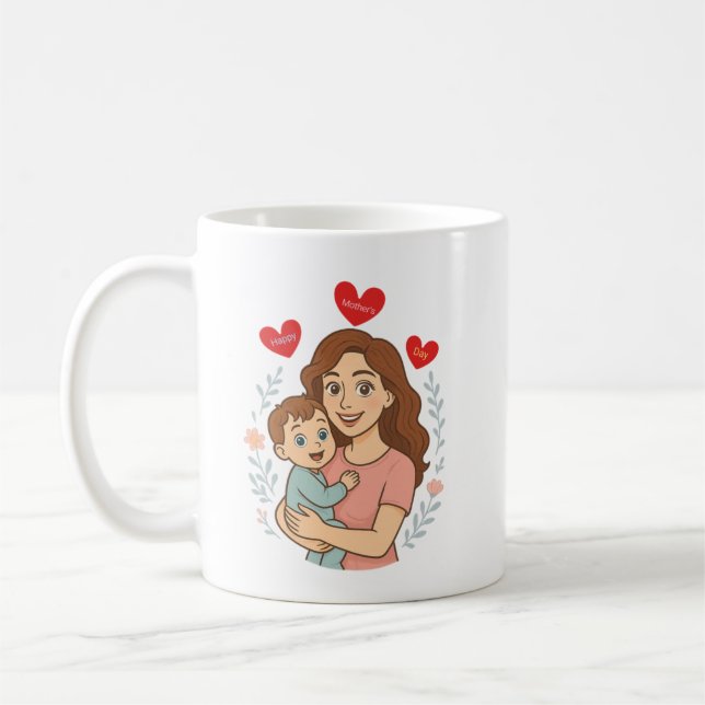 Taza De Café El día de la madre y el Personalizado de bebé (Izquierda)