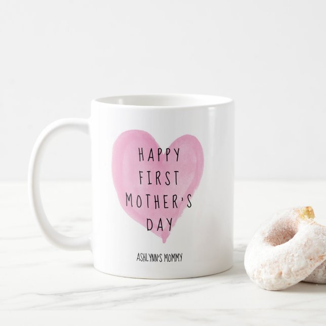 Taza De Café El Día de las Madres de las Primeras Acuarelas Ros (Con donut)